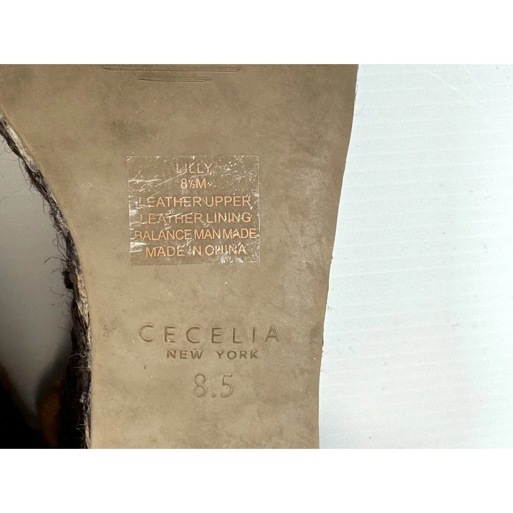 Cecilia NY Espadrille‎ Wedge Sandals Women 8.5 EUC $245 Leather Art to Wear